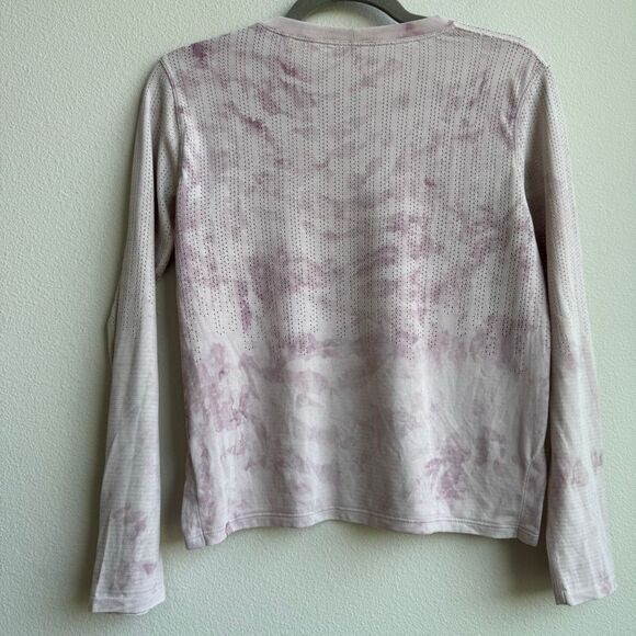 Lululemon Train to Be Long Sleeve Sheer Cloud Tie Dye Pink Perforated SZ 4? 6? - Picture 3 of 4